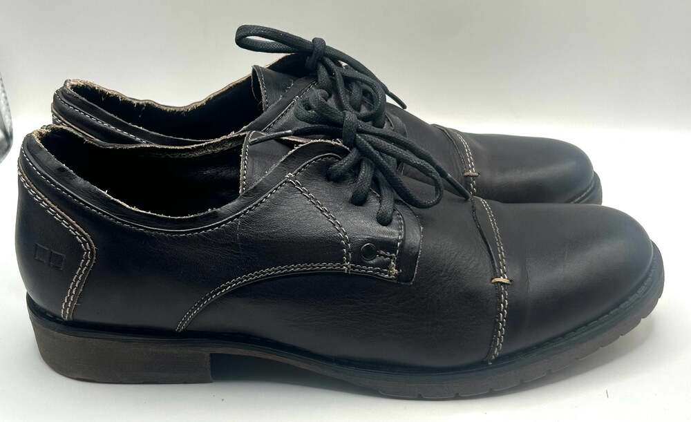 Bed Stu Men's Black Leather Cap Toe Lace Up Oxford Dress Shoes Size 10.5